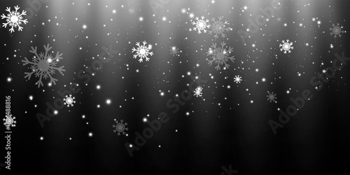 Pang Falling snow on transparent background. Light snowfall, snowflakes, Snow flakes, snow background. Bokeh lights vector file