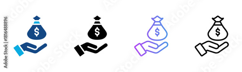 Funds Icon Multiple Style Vector Illustration
