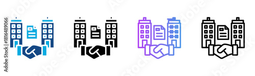 Acquisition Icon Multiple Style Vector Illustration
