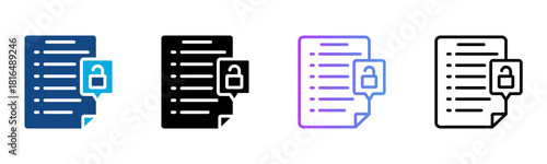 Permission Icon Multiple Style Vector Illustration
