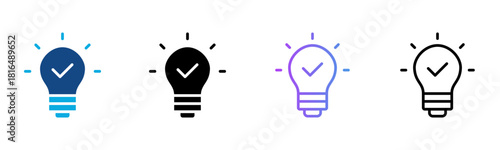 Idea Icon Multiple Style Vector Illustration
