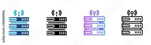 Remote Backuo Service Icon Multiple Style Vector Illustration
