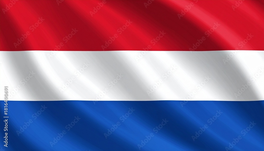 Naklejka premium Smooth Waving Flag of the Netherlands Fabric Background