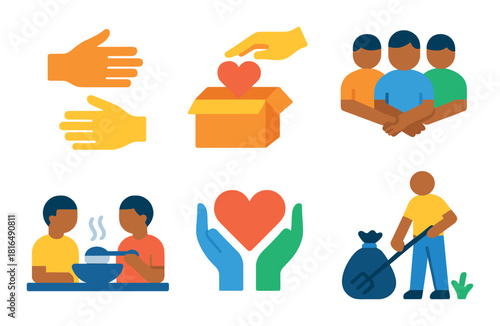 Community support and volunteering: helping hands and unity