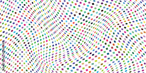 Italy, shape of the country built of colored cells. Digital style map of Italy on a white background. Large size square blocks. Awesome vector illustration.