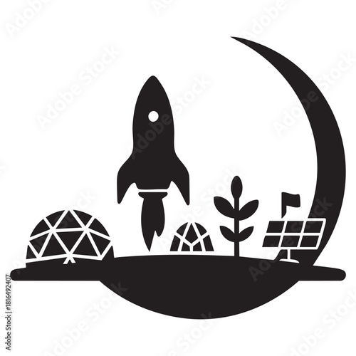 Modern Space Colony Icon