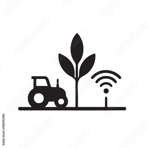 Futuristic Farming Technology Icon