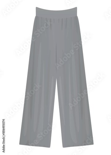 Grey wide pants. vector illustration	