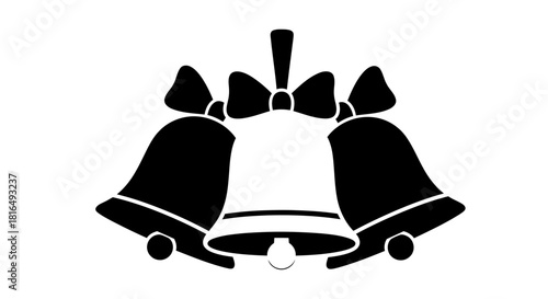 Bells with bows decorative illustration