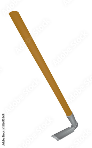 Metal garden hoe. vector illustration	
