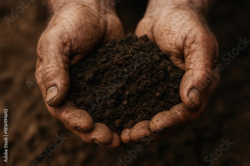 Wallpaper Mural Human hands cupping dark, fertile soil, representing gardening, agriculture, and a strong connection with nature and earth Torontodigital.ca