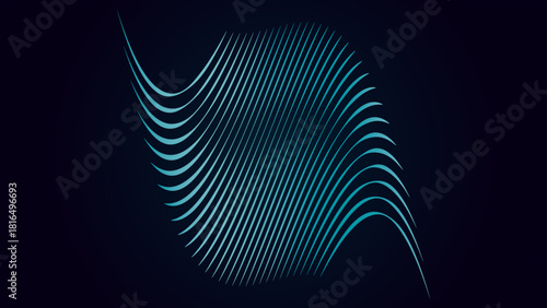 Lines form a wave-like pattern rendered in a gradient of blue hues.