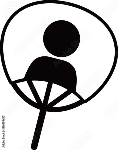 推しのうちわのアイコン　モノトーン