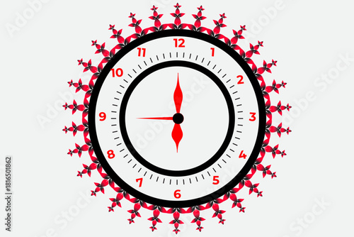 Floral Mandala Clock Design