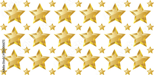 A seamless pattern of  golden stars  , symbolizing excellence, luxury, and celebration, perfect for ratings, awards, packaging,or designs needing a premium, festive touch.