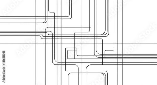 Abstract network of interconnected lines forming a complex pattern.