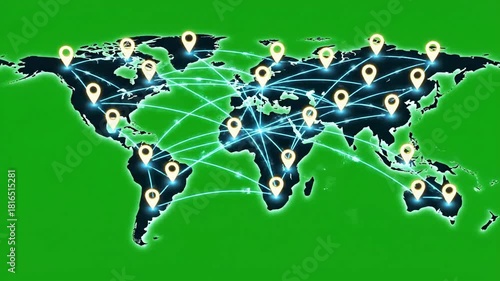 Global Network Connections - A Visual Representation of Worldwide Connectivity.