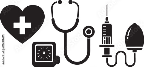 Medical & Healthcare Silhouette Illustration