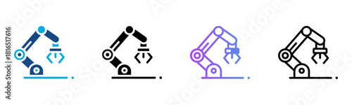 Robotics Icon Multiple Style Vector Illustration
