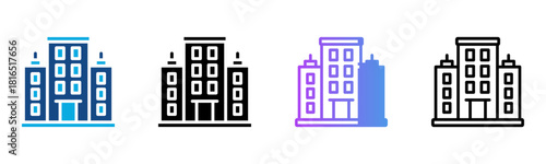 Company Icon Multiple Style Vector Illustration
