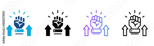 Motivation Icon Multiple Style Vector Illustration
