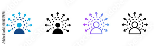 Self Awareness Icon Multiple Style Vector Illustration
