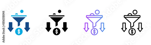 Conversion Rate Icon Multiple Style Vector Illustration
