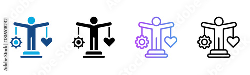 Balance Icon Multiple Style Vector Illustration
