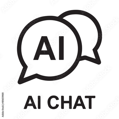 Ai chat icon vector 