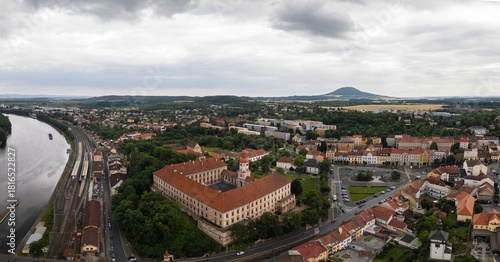 Roudnice nad Labem, Czechia town aerial panorama