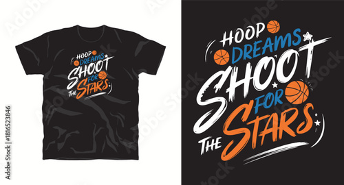 Hoop dreams basketball t shirt design for fans