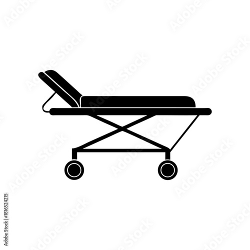 A medical stretcher icon bold outline vector illustration design