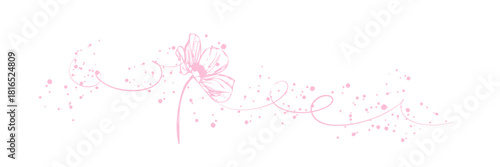 Elegant botanical illustration with stylized flowers, curved stems and natural plant elements arranged in a refined minimal floral composition.