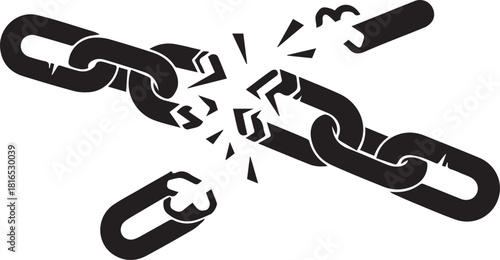 Broken chain symbolizing freedom and breaking bonds