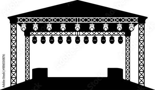 Striking Stage silhouette vector illustration