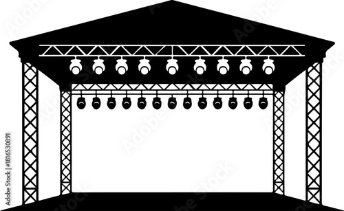 Striking Stage silhouette vector illustration