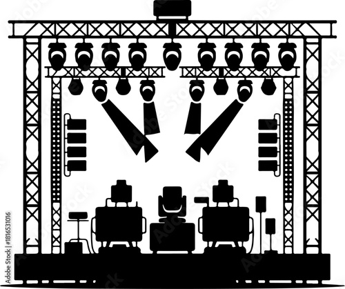 Striking Stage silhouette vector illustration