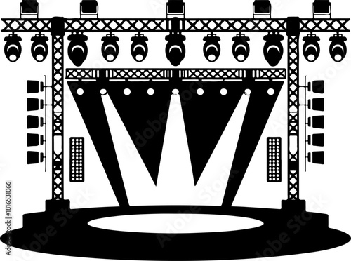 Striking Stage silhouette vector illustration