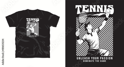 Tennis t shirt vector design for athlete or sport