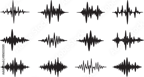 Abstract Sound Waveform Patterns A Diverse Collection of Audio Visualization Elements for Design and Illustration