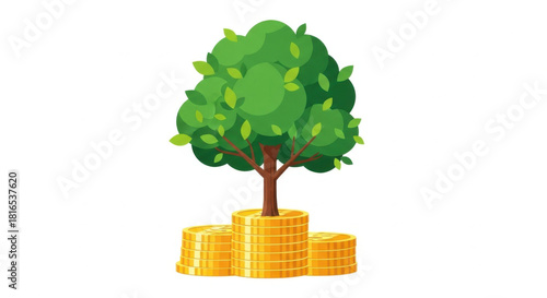 Money Tree Wealth and finance growth concept.