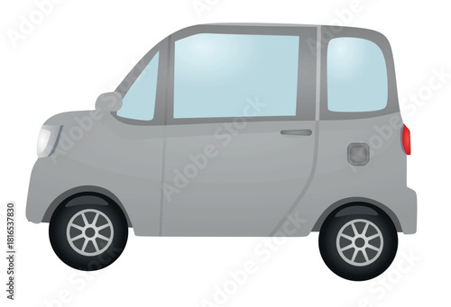 Grey two seats car. vector	
