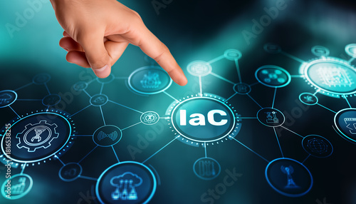 Infrastructure as Code (IaC) automates and manages IT infrastructure using configuration files for consistency and efficiency