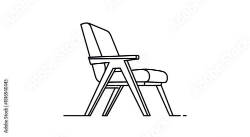 Armchair line art Furniture vector icon.