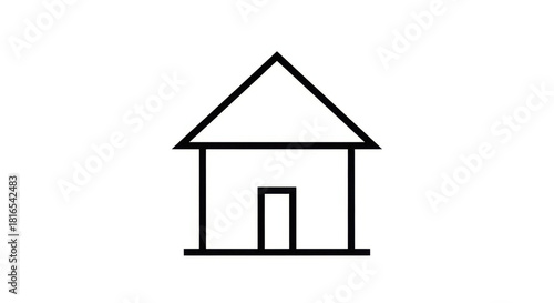 House Icon Home Symbol Line Art White Background.