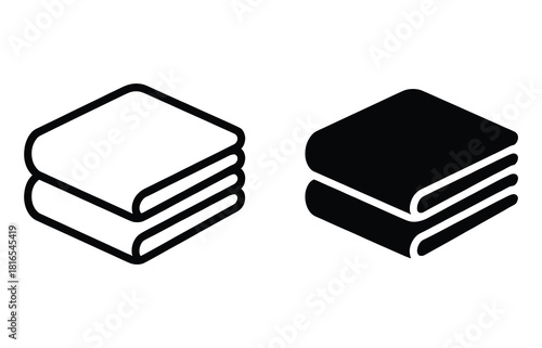 Stack of Towels Line Art Icon Set Clean and Simple Vector Illustration Laundry Hygiene and Household Concept Depicted in Minimalist Style Isolated on White Background