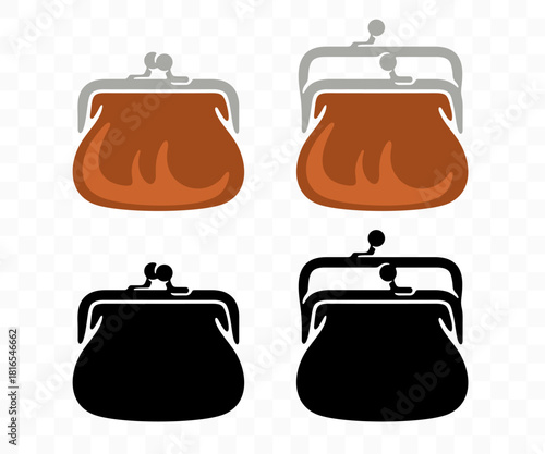 Wallet open and closed, graphic design. Money and coin, finance, financial, billfold and purse, vector design and illustration