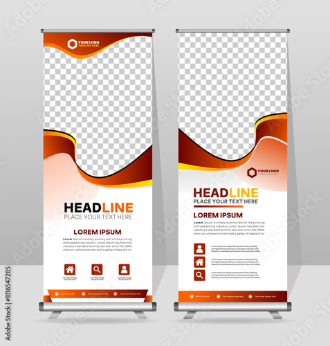 Roll-Up Banner Template for Media, Podcast, and Digital Marketing Promotion