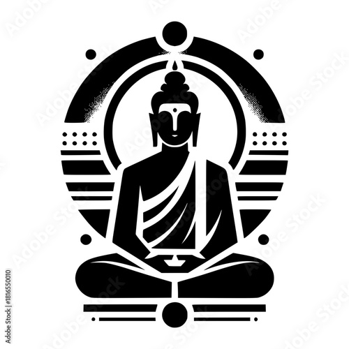 Gautam Buddha meditating vector image illustration