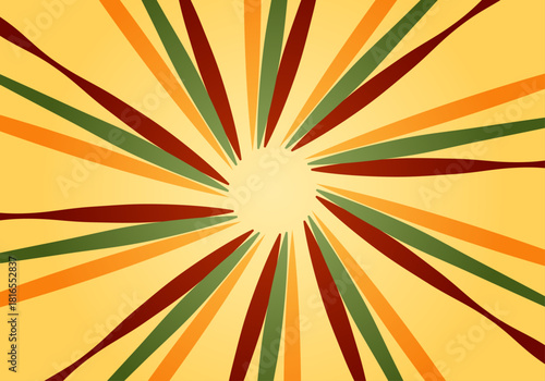 Fondo abstracto de explosión solar retro con líneas de colores